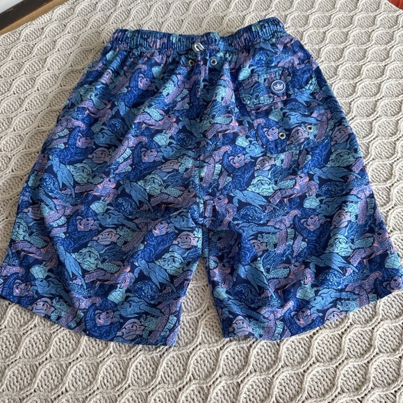 PETER MILLAR SIZE S Blue Patterned Men's Swim Shorts - Picture 2 of 9